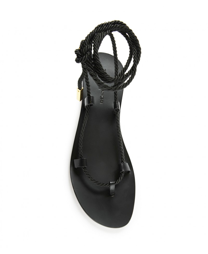 Black leather heeled...