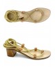 Sandales gladiateurs à talon en cuir naturel